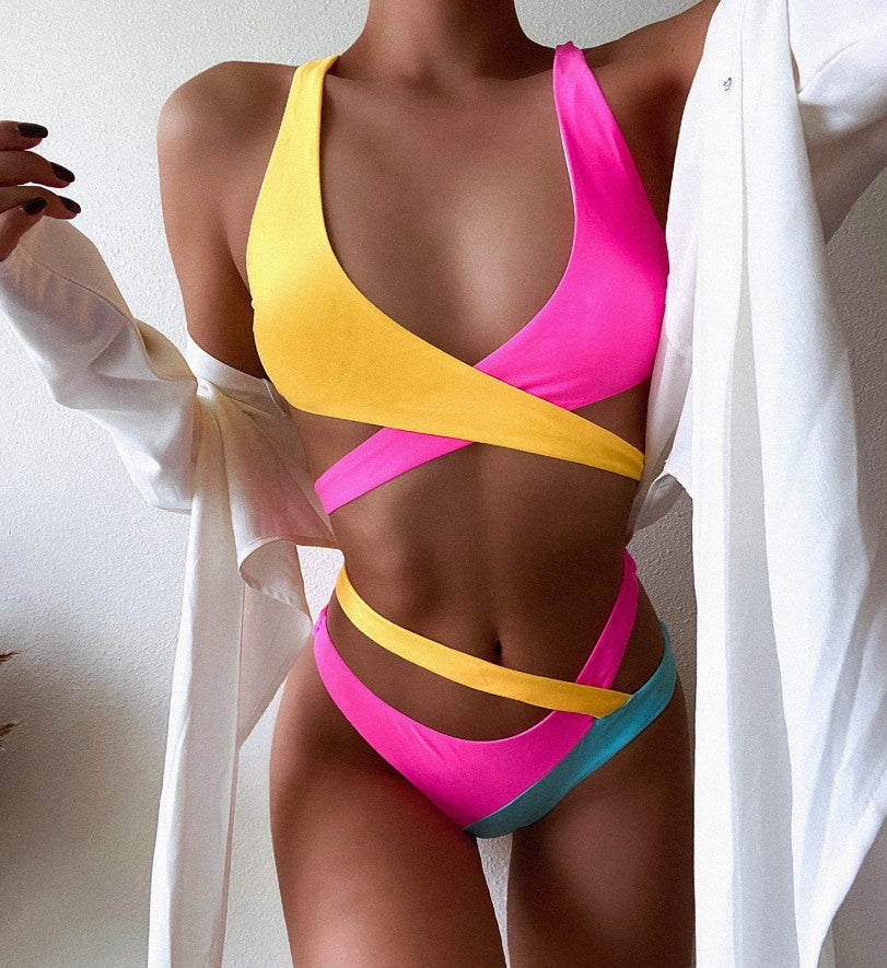 Bikini dividido para mujer de color